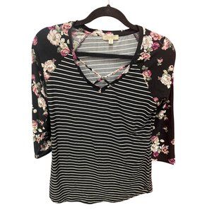 Super soft Women's Striped/Floral Blouse